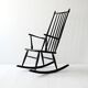 Fauteuil à bascule danois vintage de style Windsor