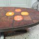 Oval ceramic coffee table 60 70 vintage Jaffeux