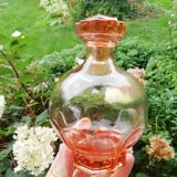 Pink glass decanter