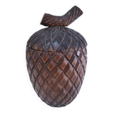 Solid vintage pine cone wood box