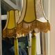 Large vintage lamp in green onyx and gilded brass - vintage lampshade
