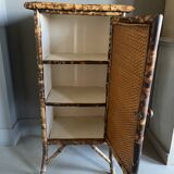 Bamboo buffet cabinet with Japanese lacquer decor