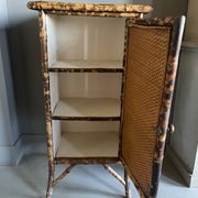 Bamboo buffet cabinet with Japanese lacquer decor