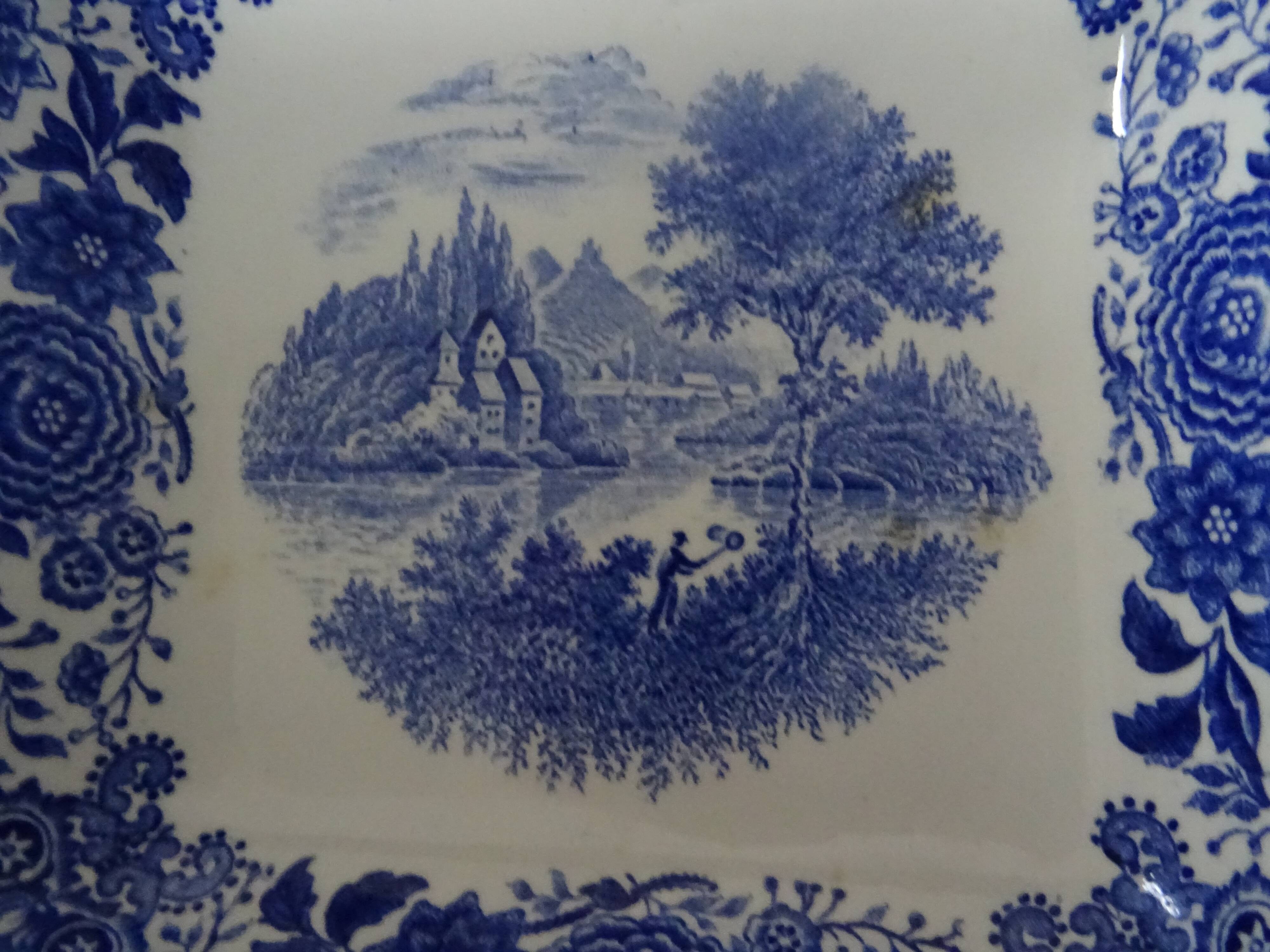 3 dishes raviers Villeroy & Boch antique earthenware 366112 Burgenland Blue