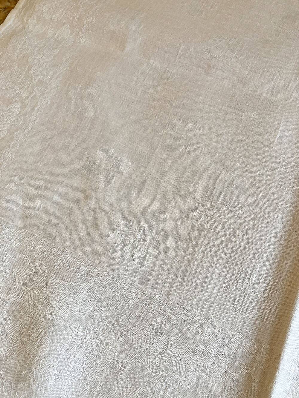 8 antique damask and monogrammed cotton/linen blend table napkins