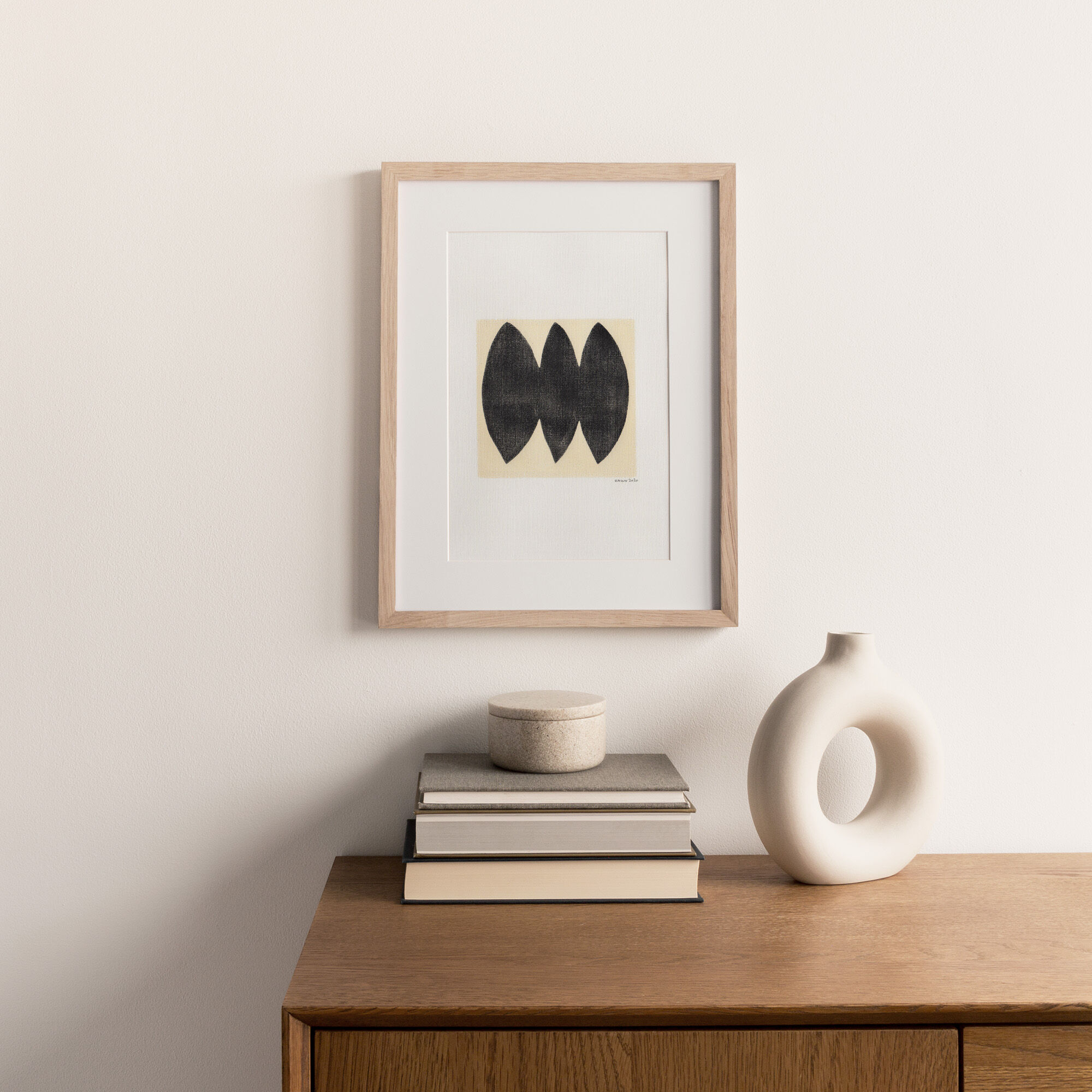 Painting on paper abstract illustration without frame