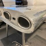 Eichholtz desk wing left (polished aluminium, finish new grey oak 214 x 110cm)