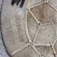 Vintage round cowhide carpet from the 60s and 70s