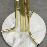 Italian Brass-Plated Coat Rack with Marble Base, 1970s