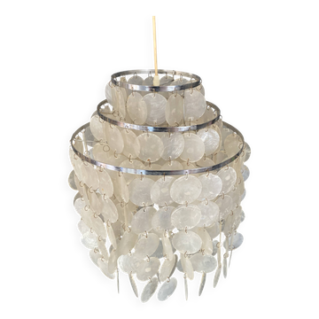Suspension lamp chandelier ceiling light mother-of-pearl Verner Panton vintage 1970