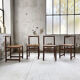 Lot de 4 chaises cannées années 50