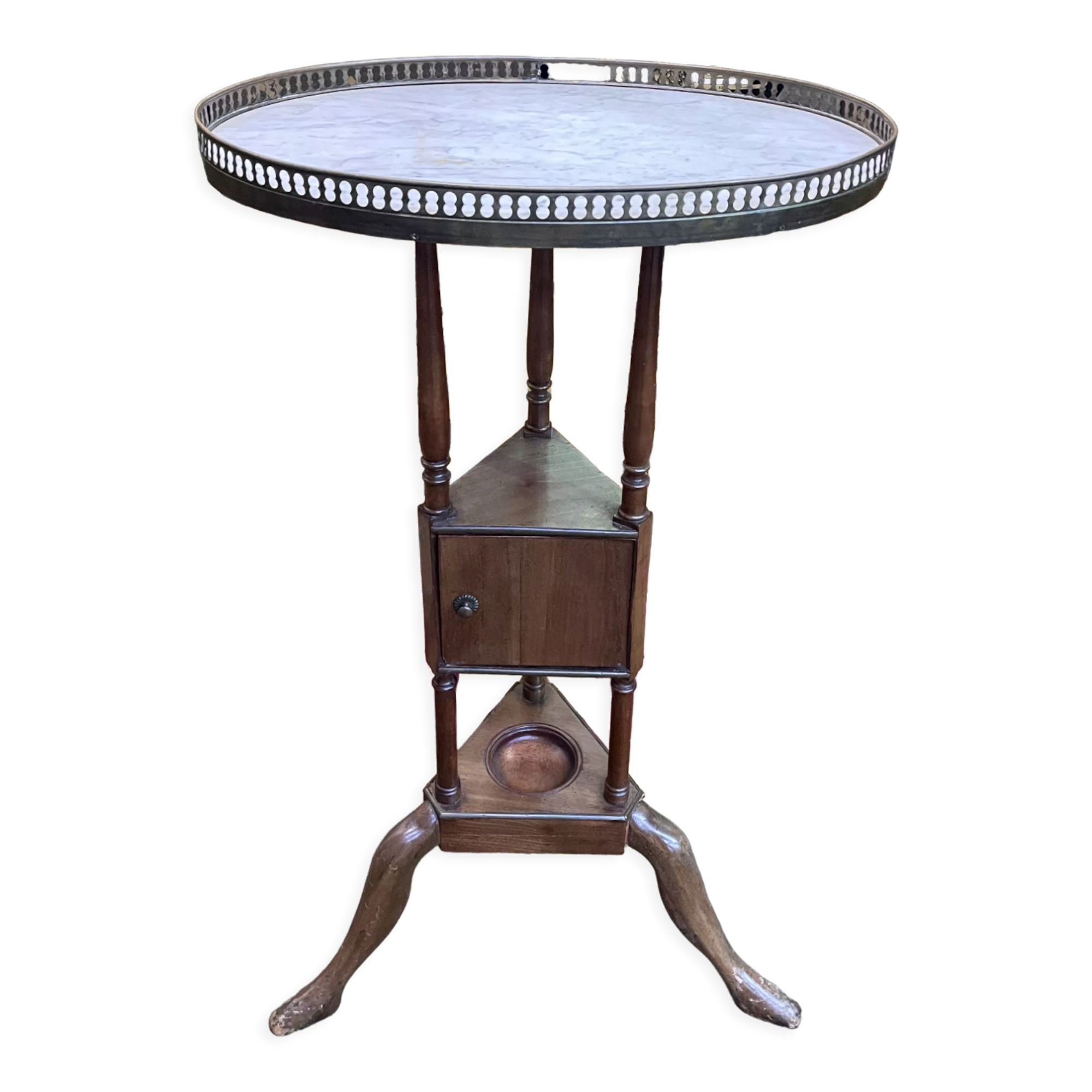 Louis XVI style pedestal table marble