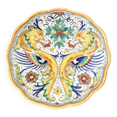 Decorative plate in earthenware. Signed Gima Dervta.