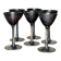 Set of six hammered metal goblets.
