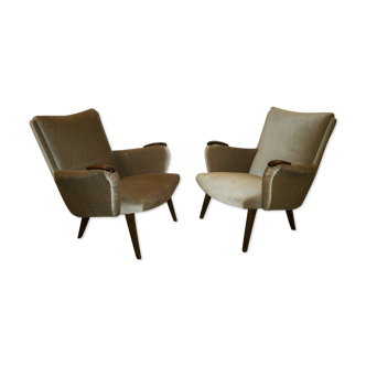 Pairs of armcchairs Danish 50/60s Arno Votteler knoll