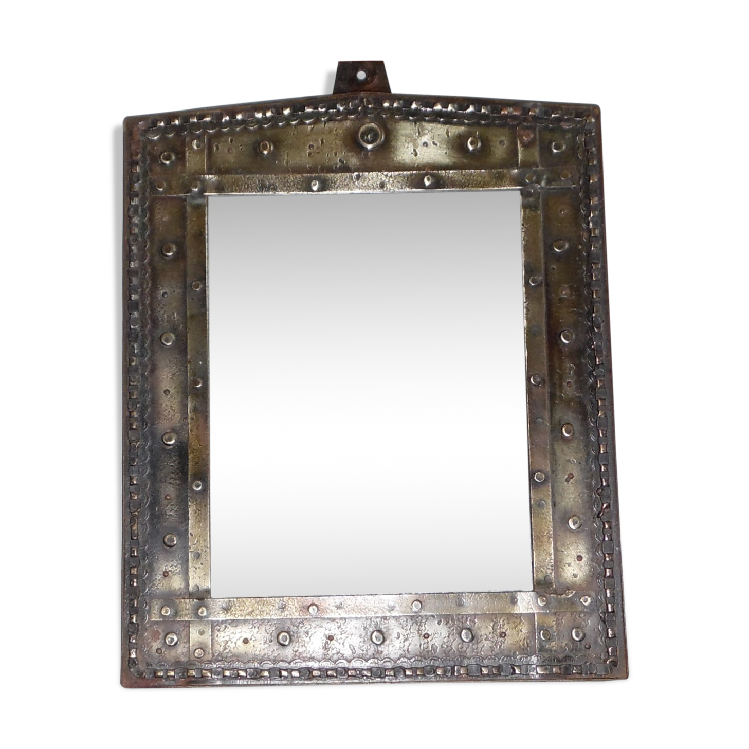 Miroir artisanal en fer forgé 40.5 X 50 cm-