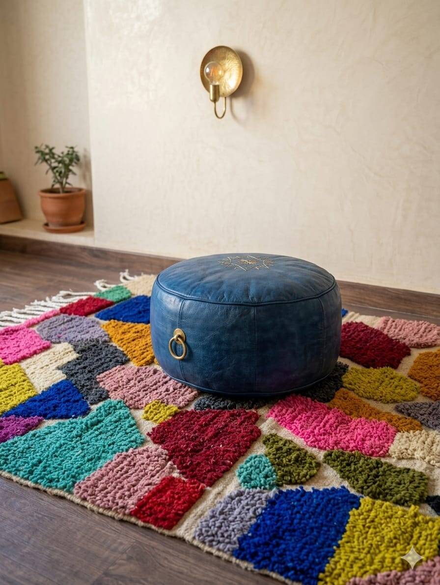 Beni Ouarain rug artisanal – unique contemporary Berber piece