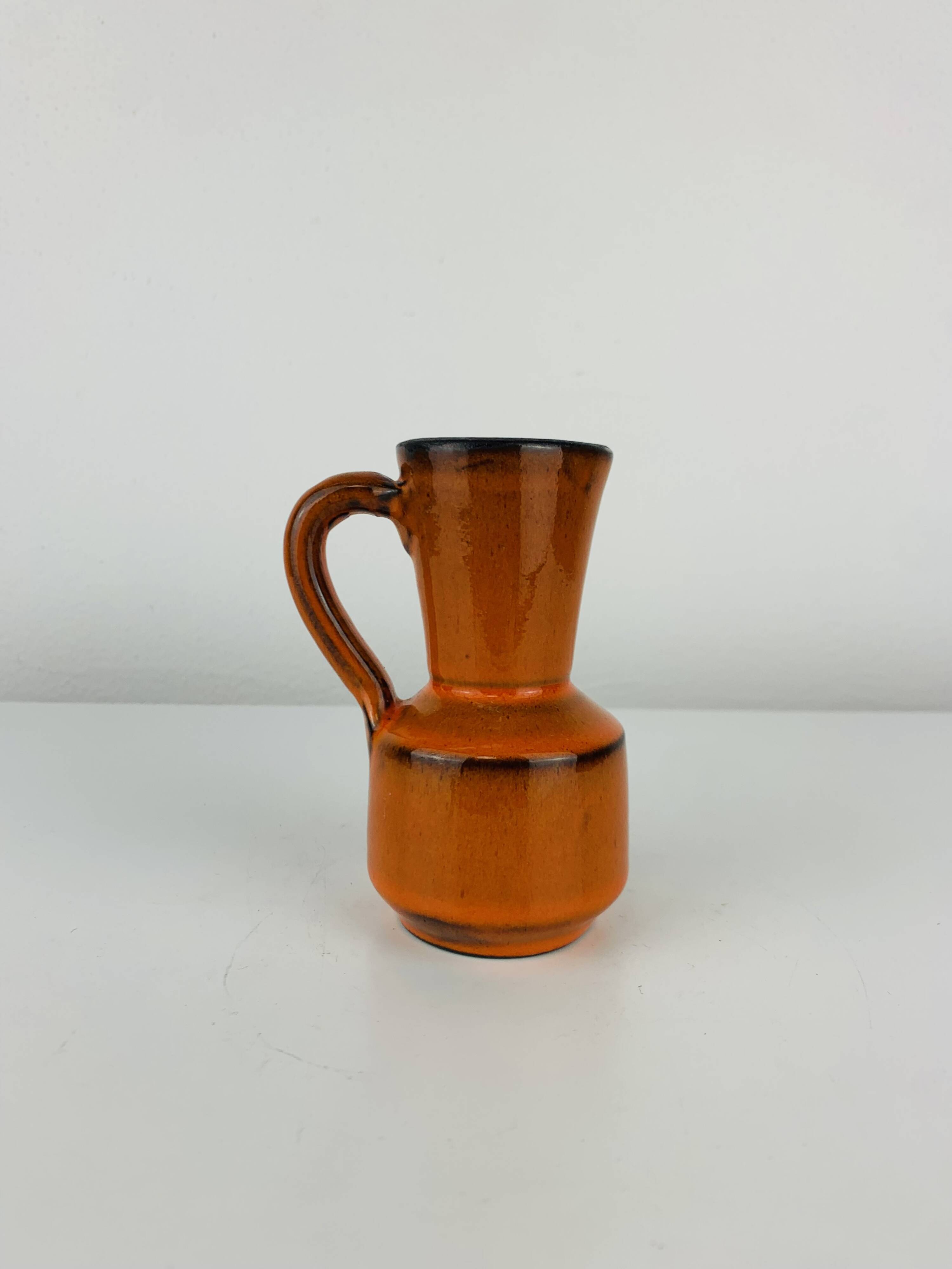 Vintage orange ceramic vase, 1970s