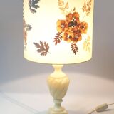Alabaster lamp and herbarium lampshade