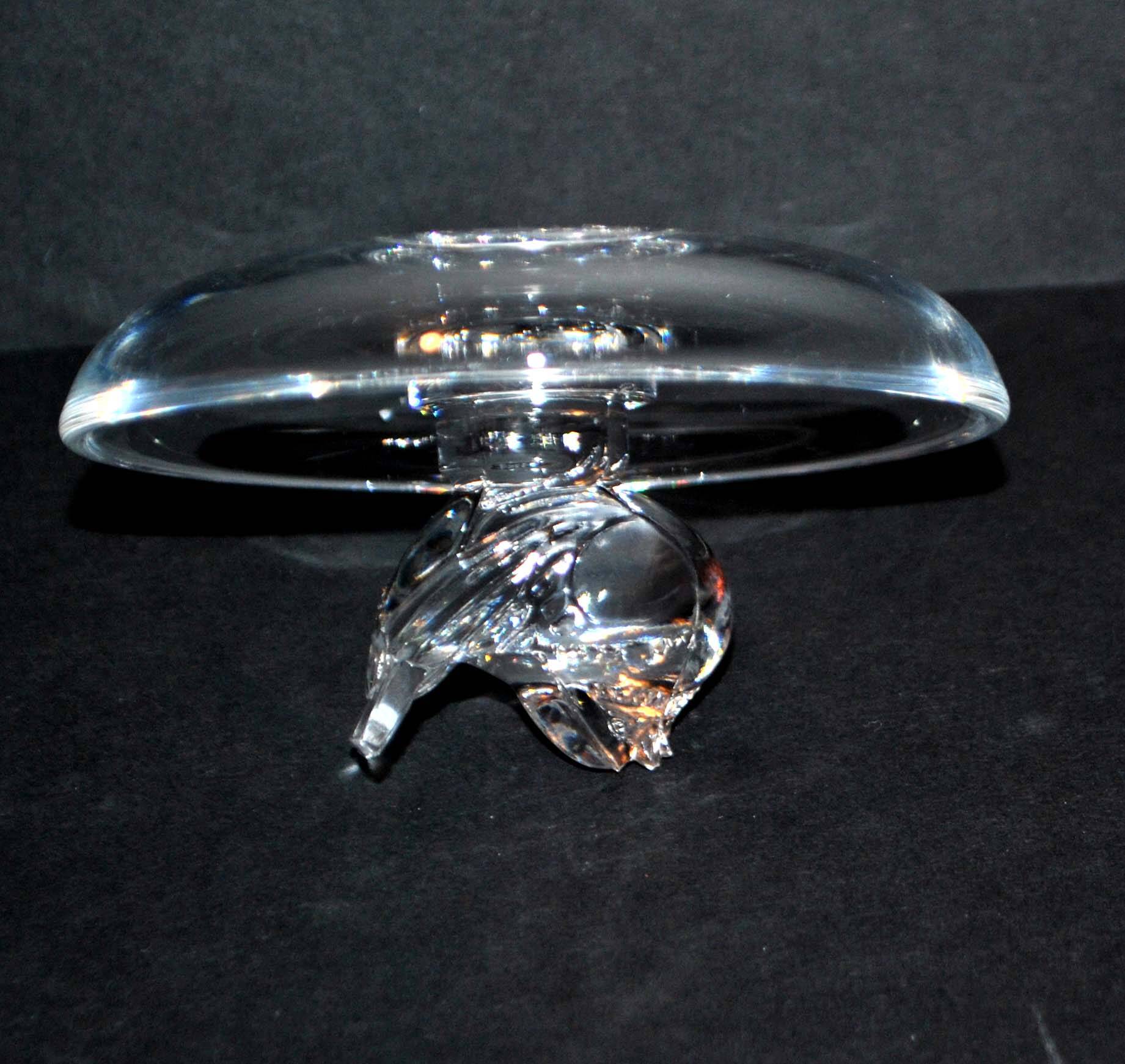 Lalique ring cup with birds in sparrow crystal unsigned