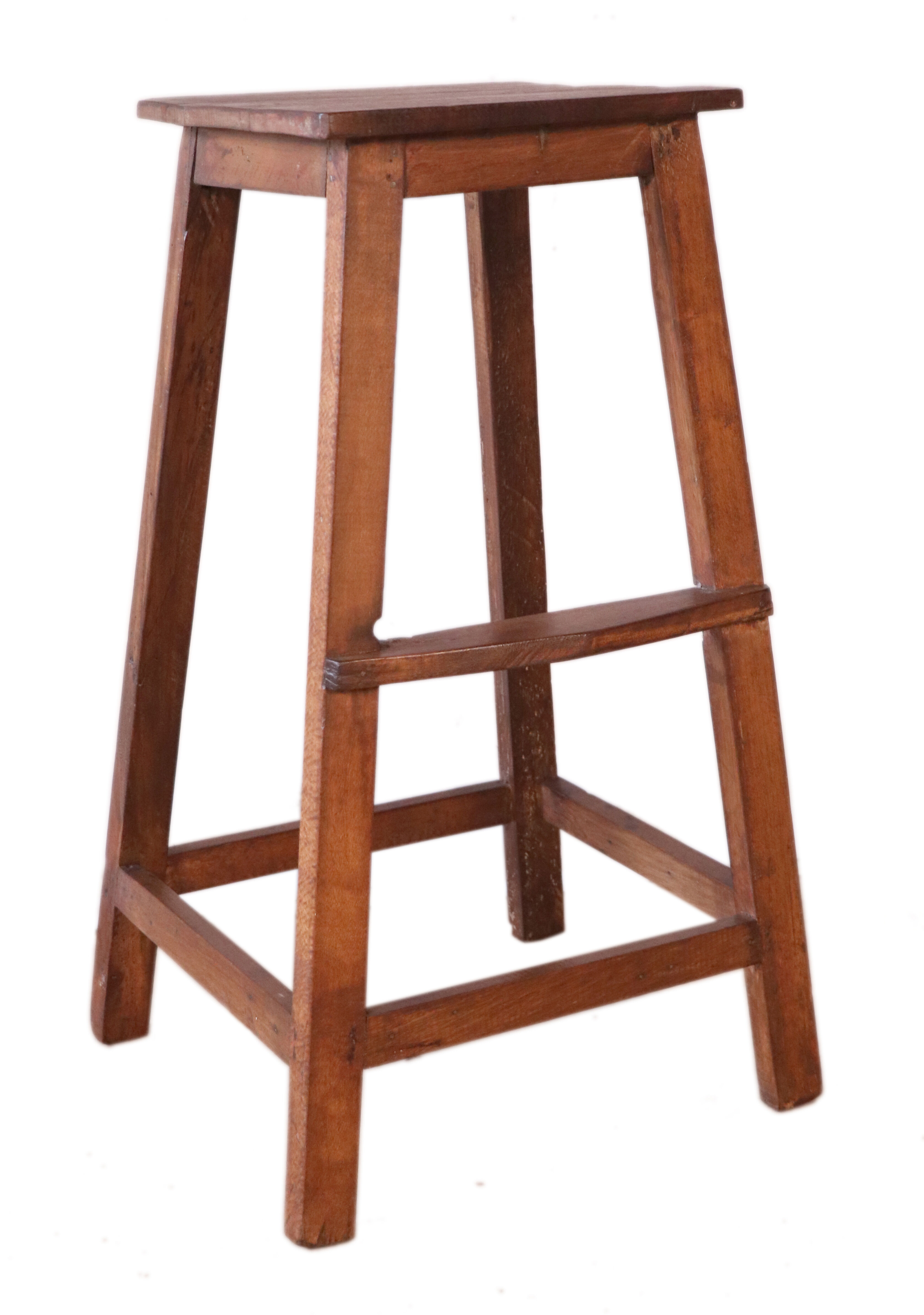 Old Burmese teak workshop top stool