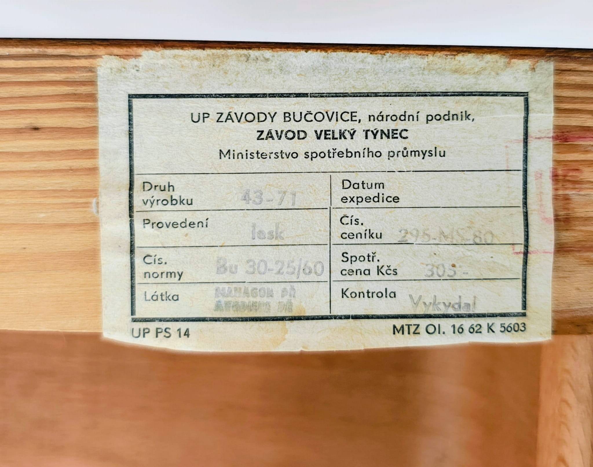 Czechoslovakian Desk by M. Pozar for Up Závody, 1960s