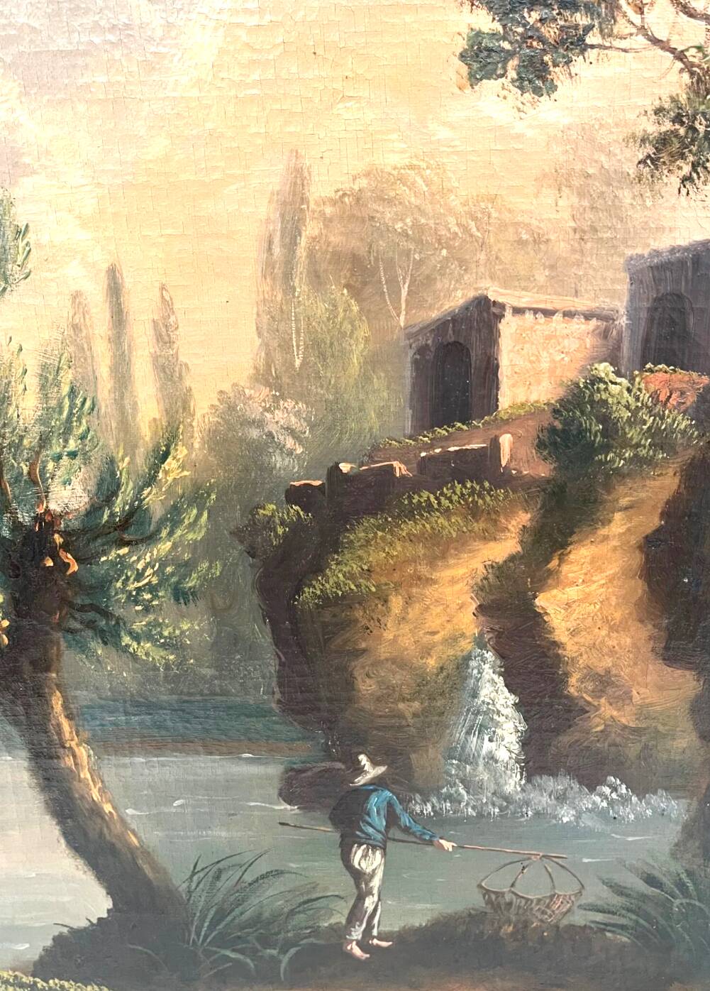 French school of the 19th century. Port scene. Oil on canvas, framed.