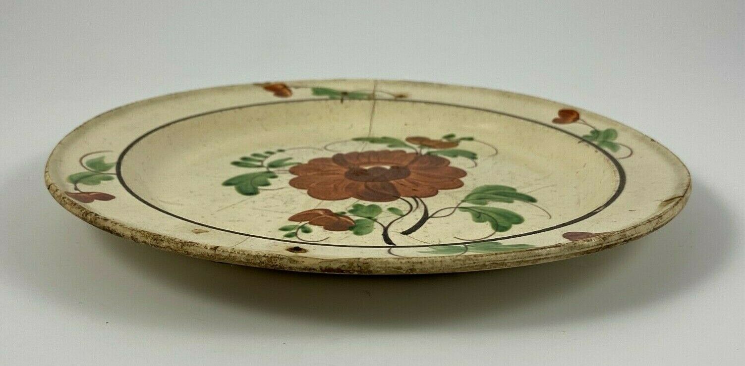 Assiette forges les eaux decor floral fin XVIII debut XIXeme
