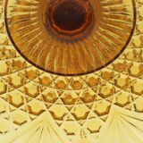 Art Deco Amber Cake Stand Depression Glass 33cm