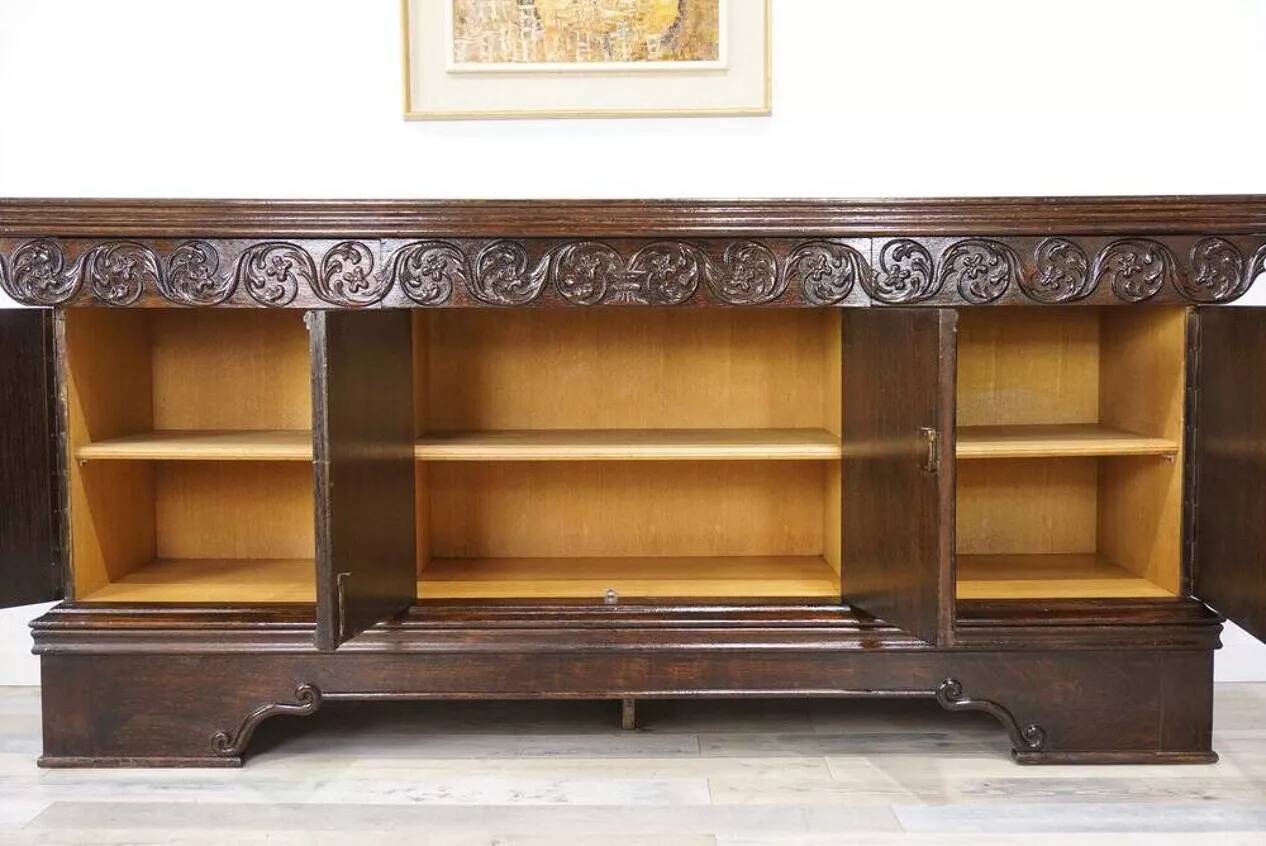 Brown oak sideboard, 1890s