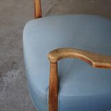 Modern Danish, curved oak chaise longue, attributed to Viggo Boesen, 1950s