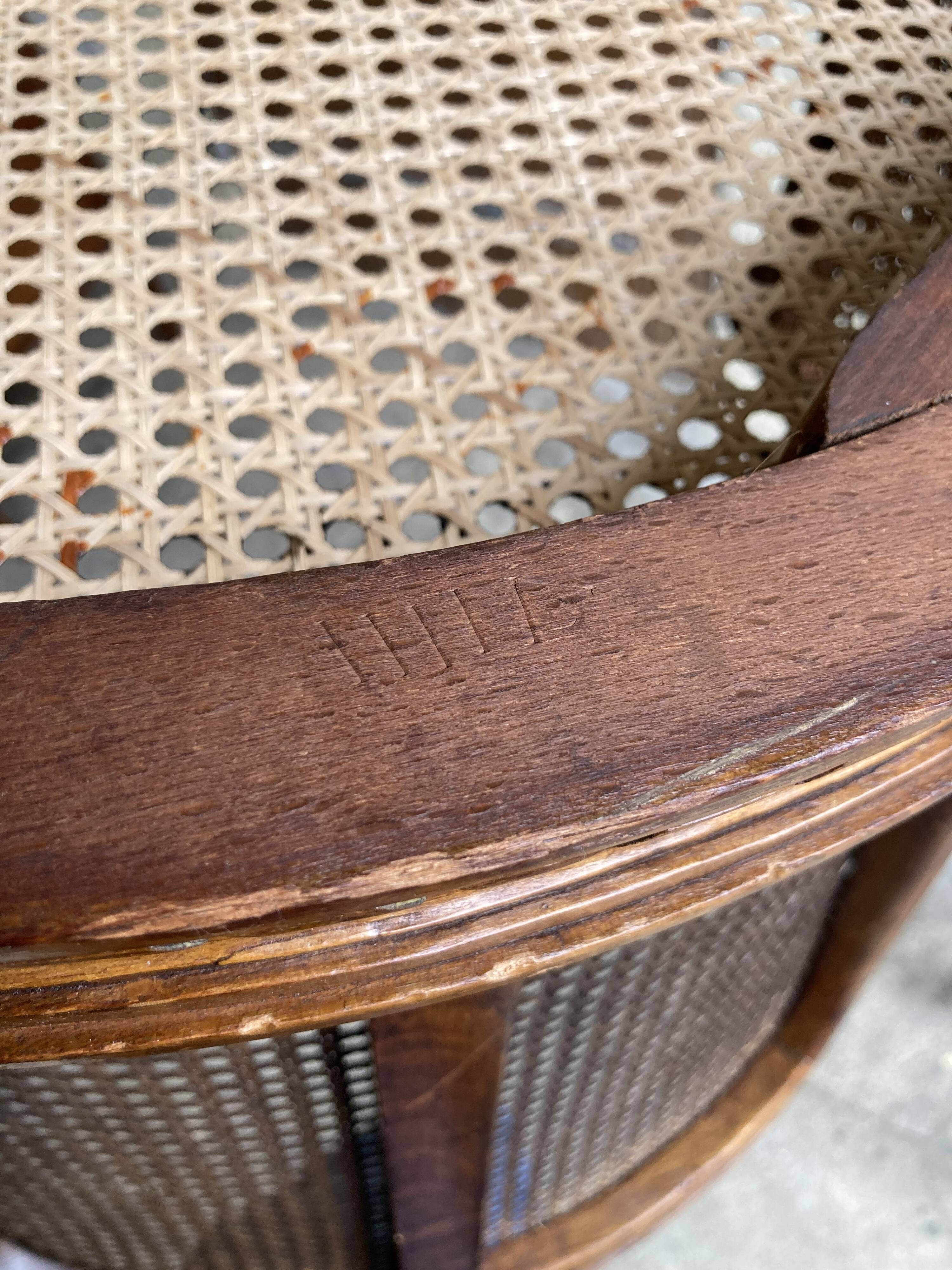 Caned office chair, mid-18th century