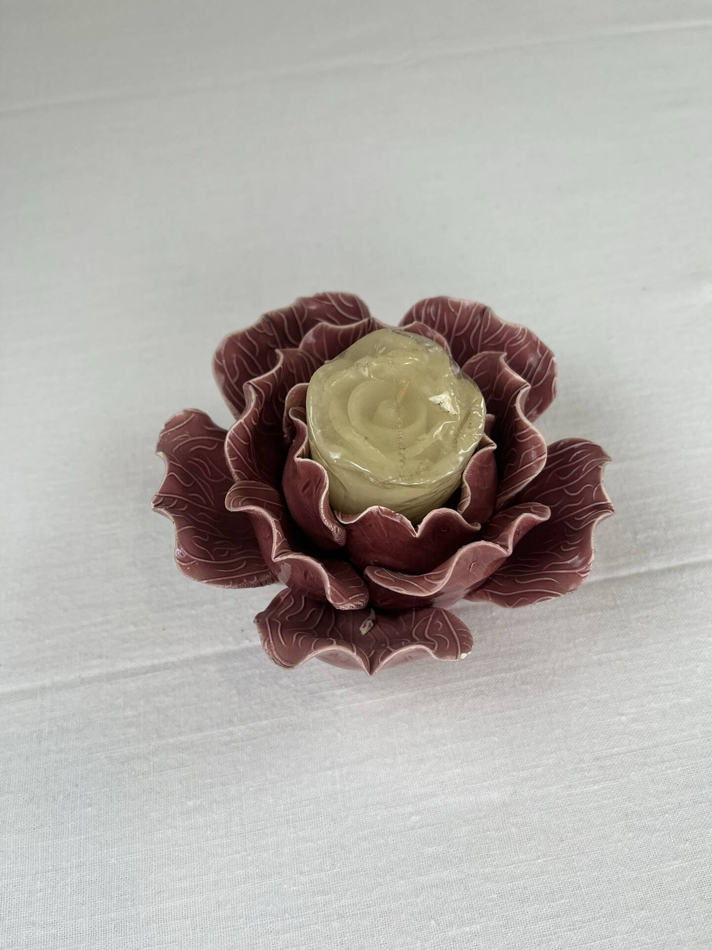Ceramic flower candlestick
