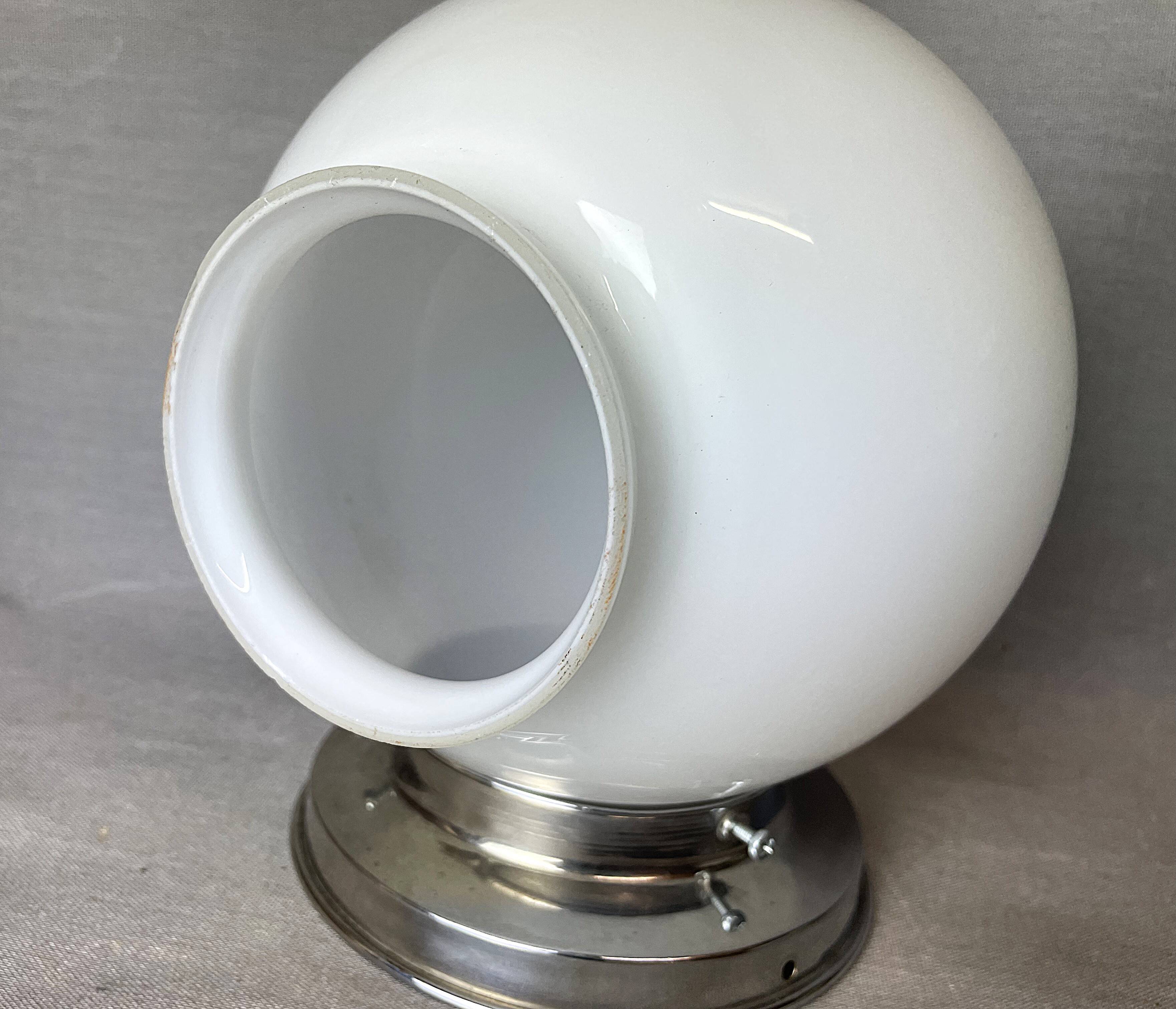 Small white glass flush mounting ceiling light