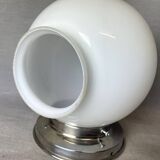 Small white glass flush mounting ceiling light