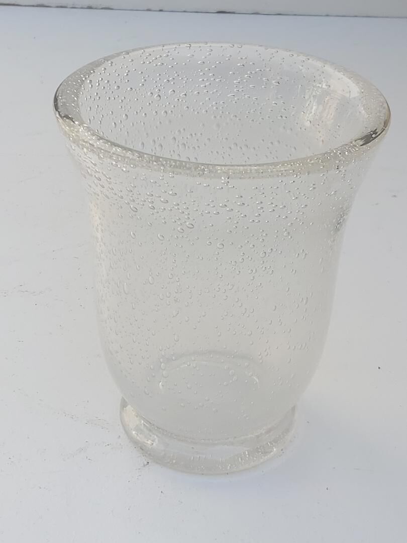 Daum vase bubbled 50s