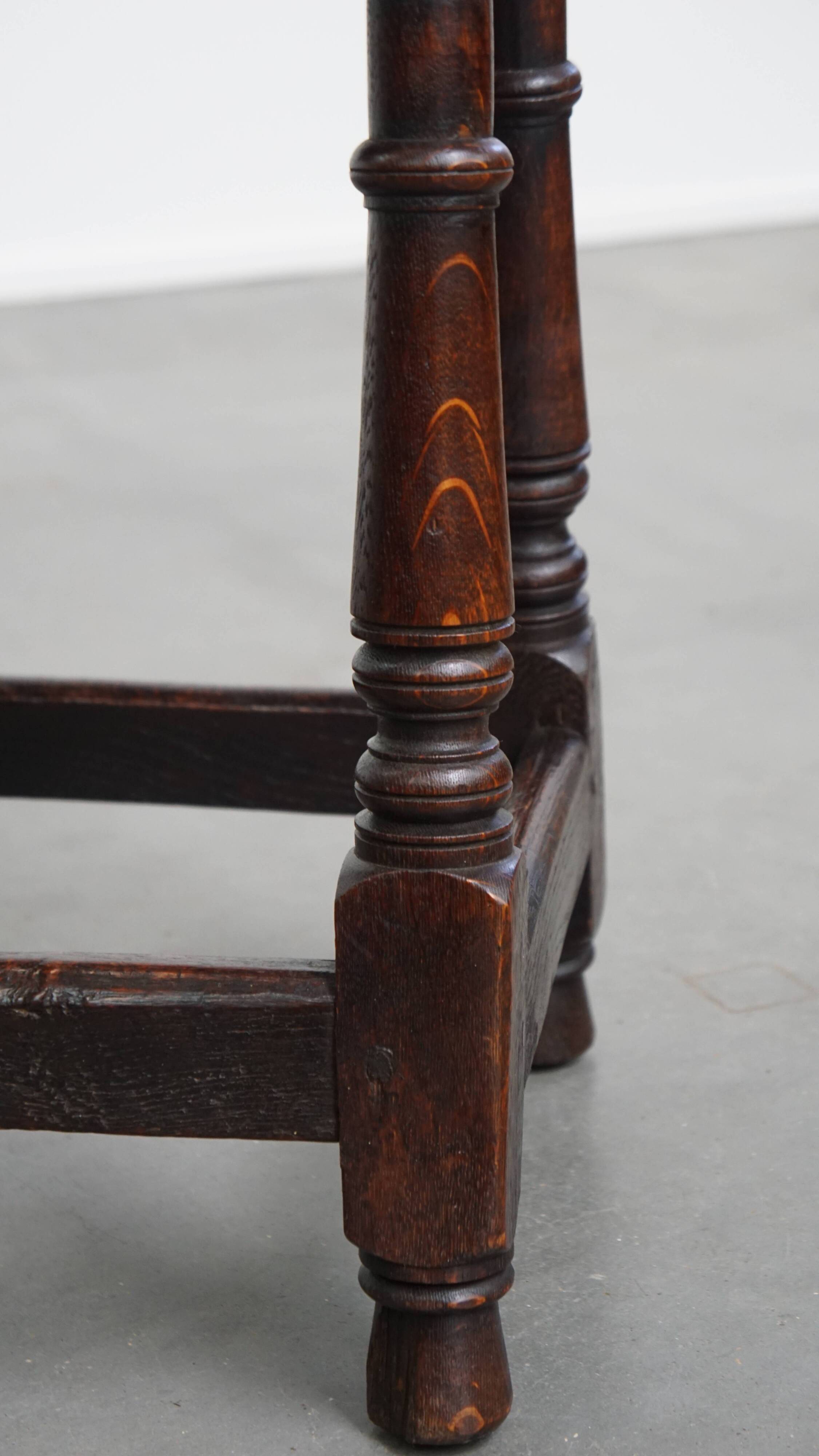 Antique English Oak Joint Stool / Stool from the 17th Century