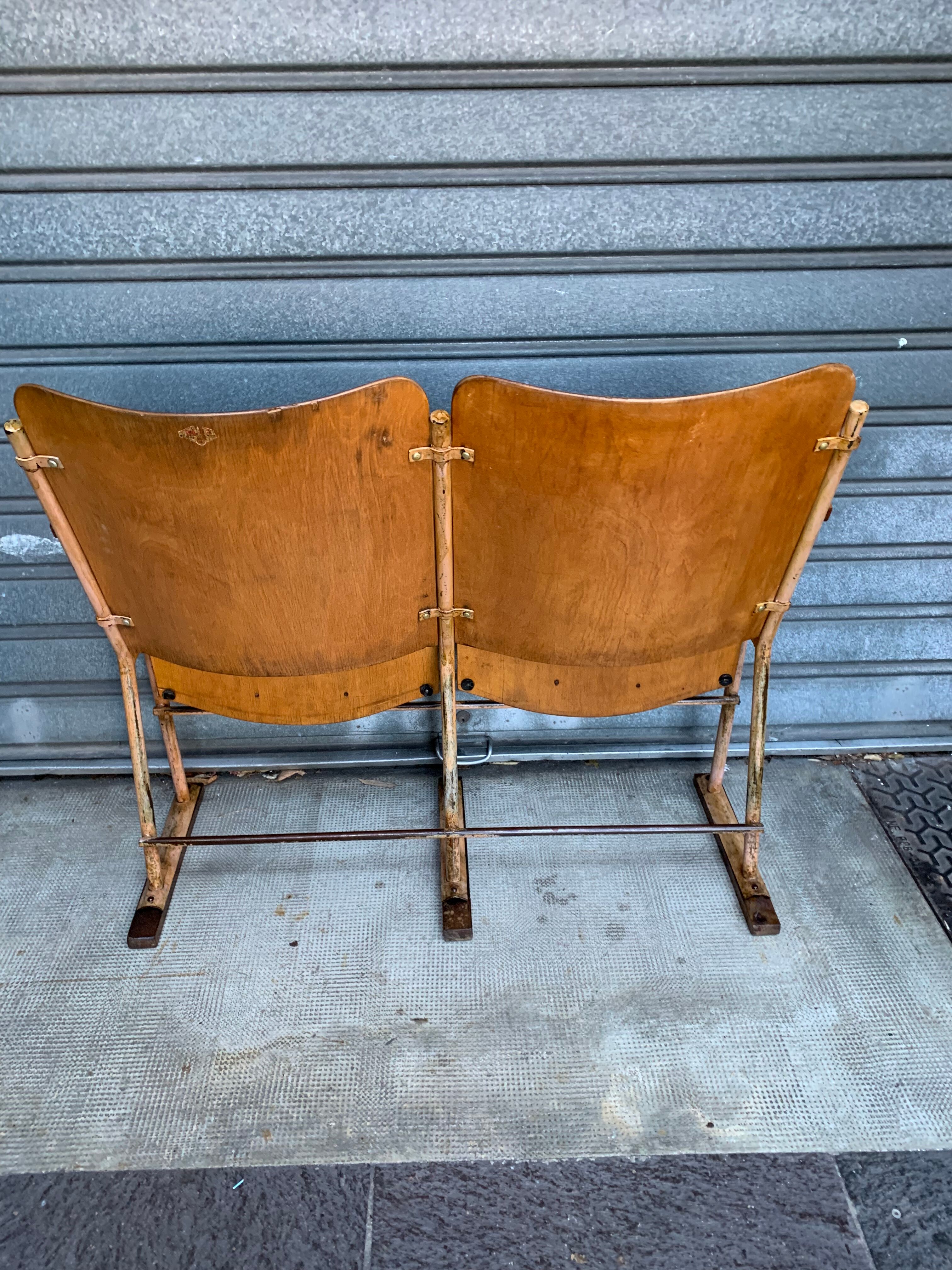 Wooden wooden metal base armchairs 1950s ́