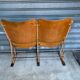 Wooden wooden metal base armchairs 1950s ́