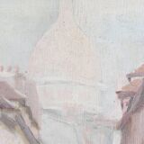 R. Joly "Rue Norvins in Montmartre with a view of the Sacré-Cœur" oil on canvas