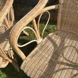 Rattan armchair duo