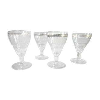 Lot 4 glasses on foot aperitif Height 10.5 cm