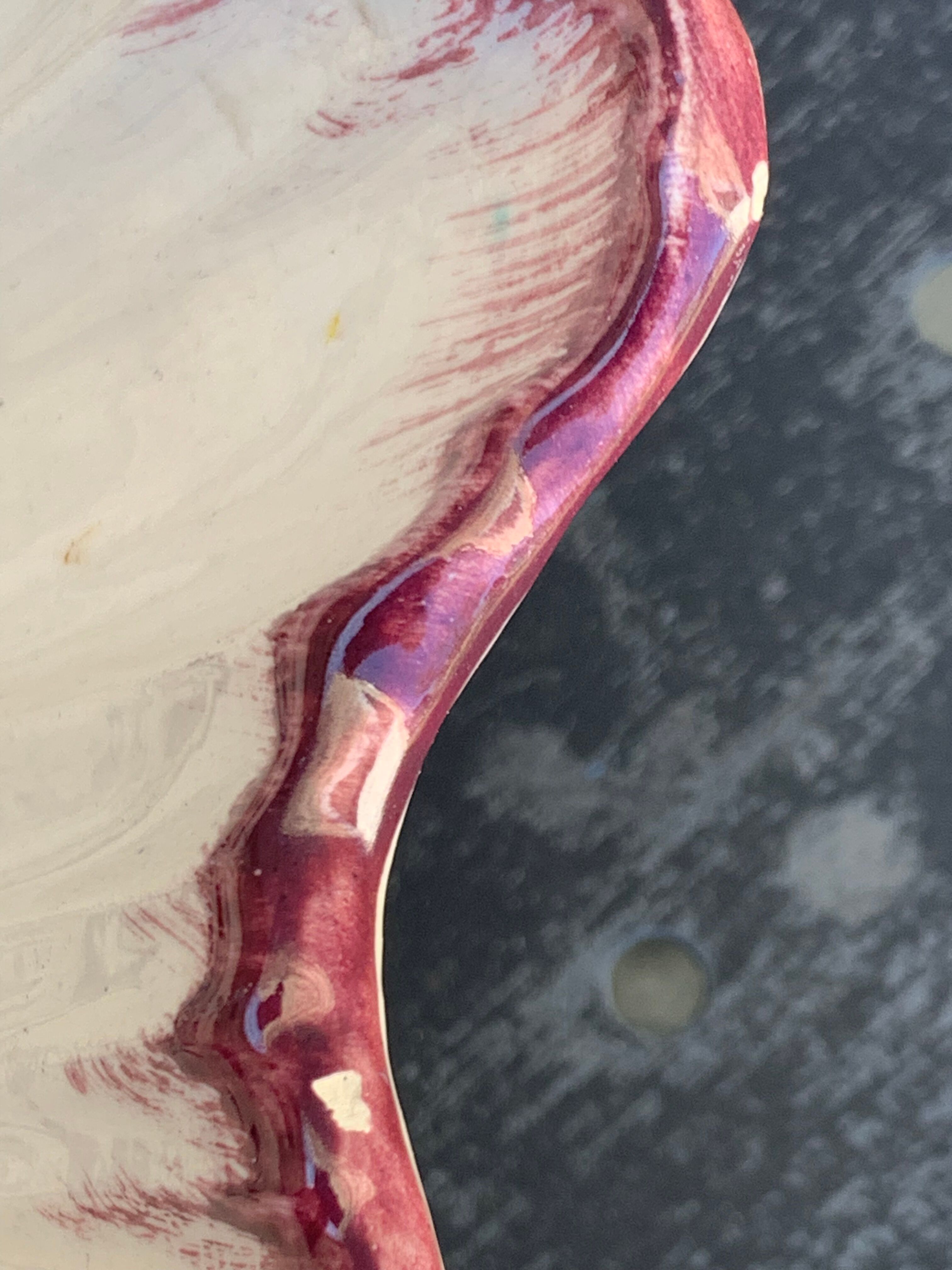 Hand-painted small maraîchine fruit cup signed by Henry Simon vintage