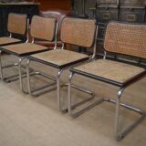 Set of 6 model b32 cesca marcel breuer chairs, italy 1970s