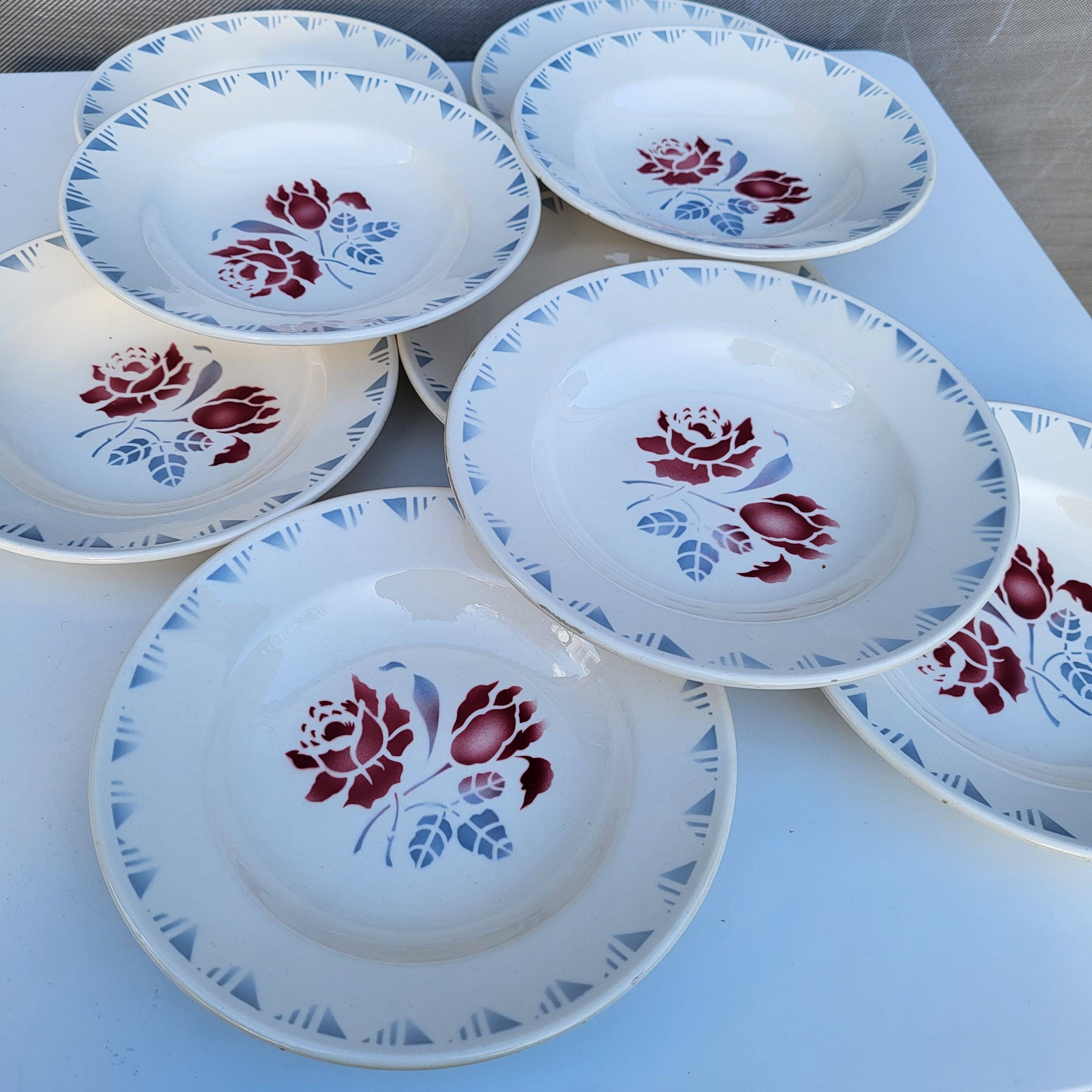 Lot 9 deep plates ▪︎ Art Deco ▪︎ Jane ▪︎ Niderviller