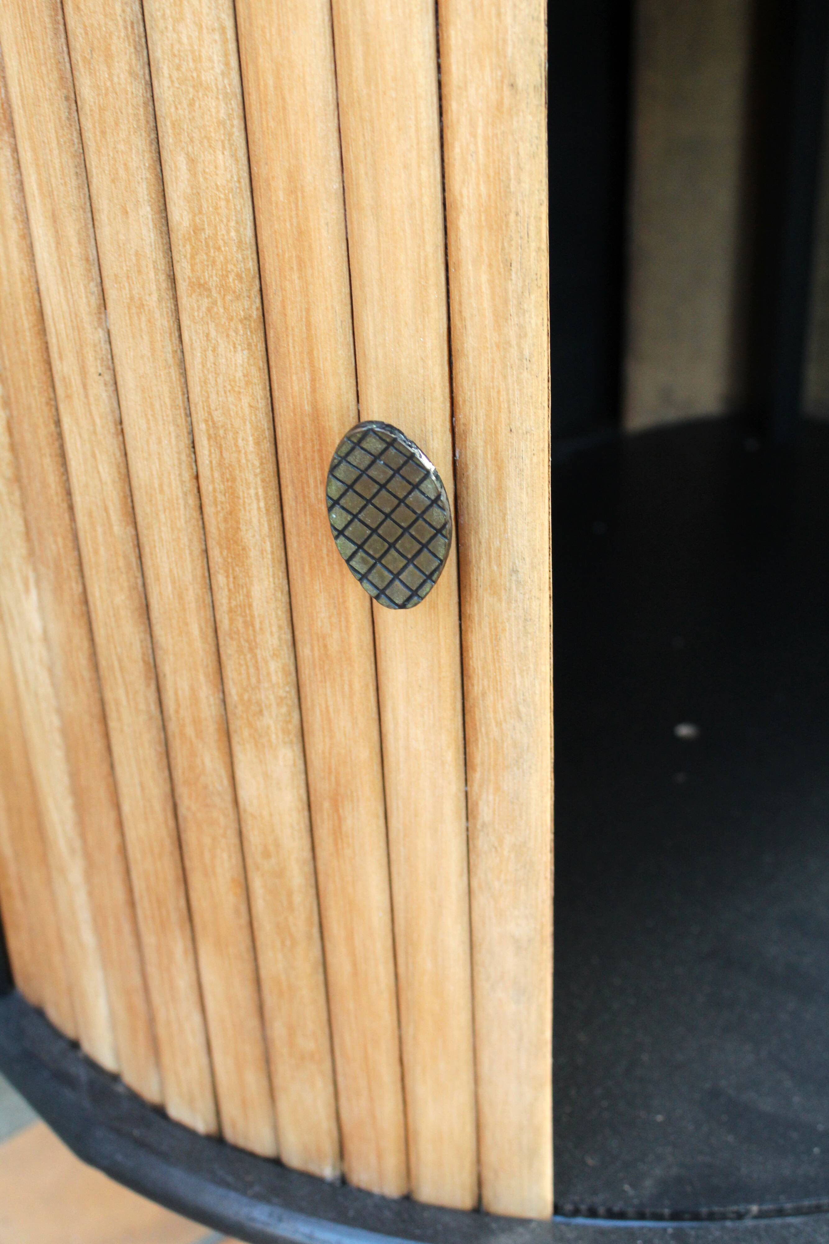 Low cabinet with curtains