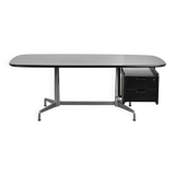 Black desk by Giancarlo Piretti for Castelli, Italy, circa 1970.