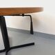Large round coffee table in vintage Scandinavian style, modular into a table.