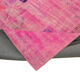 Handwoven oriental overdyed 202 cm x 303 cm pink patchwork rug