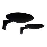 Pair of vintage wall lights, matte black metal, Germany 1970s